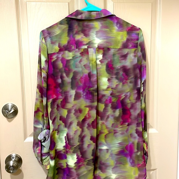 J Lo (Jennifer Lopez) gorgeous watercolor top - SZ S. C-HC - Picture 6 of 8